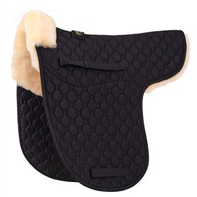 Merauno Selle de selle en peau d'agneau véritable et coussin polyvalent avec fourrure d'agneau véritable et coton matelassé