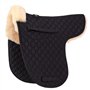 Merauno Selle de selle en peau d'agneau véritable et coussin polyvalent avec fourrure d'agneau véritable et coton matelassé