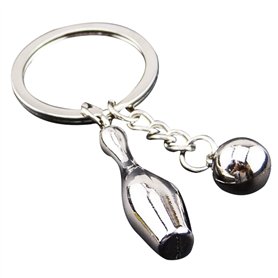 UOOOM 3D Métal Anneau Porte-clés Key Chain Pendentif Bowling Porte Clefs pour Amateurs de Sport