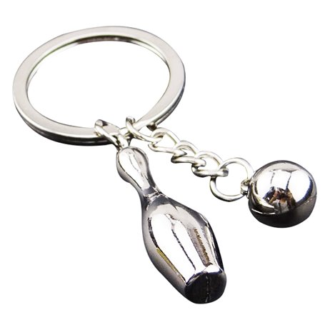 UOOOM 3D Métal Anneau Porte-clés Key Chain Pendentif Bowling Porte Clefs pour Amateurs de Sport
