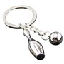 UOOOM 3D Métal Anneau Porte-clés Key Chain Pendentif Bowling Porte Clefs pour Amateurs de Sport