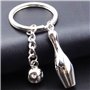 UOOOM 3D Métal Anneau Porte-clés Key Chain Pendentif Bowling Porte Clefs pour Amateurs de Sport