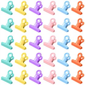 UTMACH 30 Pièces Couleur Pince Bulldogs Métal Charnière Clips Petits Pince de Bouledogue Bulldog Clips Pinces de Papier 30mm pou