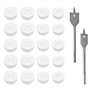 Neikafan 20 Pièces Passe Cable Caoutchouc Blanc 20mm 25mm Oeillet Passe Cable Rond Mural Pour les Meubles de Bureau Table Bureau