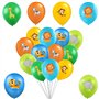 60pièces ballons colorés tête d'animaux de la forêt