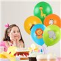 gonflables ballon imprimés latex hélium jungle zoo couleurs déco pour 1-2-3