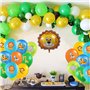 60pièces ballons colorés tête d'animaux de la forêt, gonflables ballon imprimés latex hélium jungle zoo couleurs déco pour 1-2-3