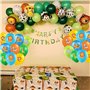 60pièces ballons colorés tête d'animaux de la forêt, gonflables ballon imprimés latex hélium jungle zoo couleurs déco pour 1-2-3