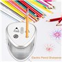 Taille-crayon électrique, gris double trous Taille-crayon électrique Crayons de couleur Outil Sécurité Design pour salle de clas