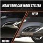 METYOUCAR Silencieux d'échappement en acier inoxydable pour Mercedes Benz A/B/C/E/CLA/CLS/GLC/GLE/GLS (Noir)