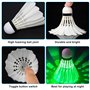 Lot de 10 balles de badminton à LED en plumes d'oie - 5 couleurs LED - En nylon - Pour le sport - Volants lumineux pour la nuit 
