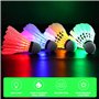 Lot de 10 balles de badminton à LED en plumes d'oie - 5 couleurs LED - En nylon - Pour le sport - Volants lumineux pour la nuit 