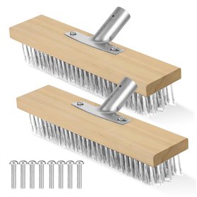 Lot de 2 balais métalliques de 30 cm - Balai métallique robuste - Balai en fil d'acier - 30 cm - Balai en acier pour mauvaises h