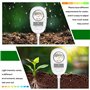 BORDEAG Testeur De Sol 4-en-1, Appareil De Mesure Ph du Sol, Température/Humidité/Fertilité, Testeur Numérique D'humidité du Sol