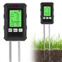 Vegena Testeur de pH de sol 6 en 1 - Testeur d'humidité pour plantes - Avec fertilité du sol / humidité / pH / température / lum