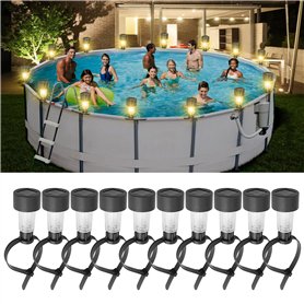 BORDEAG 10 Pièces Lampes Solaires De Bassin