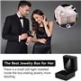 Salmue Boîte-cadeau de bijoux avec lumière LED, collier Bracelet bagues pendentif étui de rangement pour proposition de mariage 