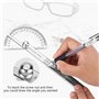 Smandy Règle de rapporteur 180 degrés en Acier Inoxydable Angle Finder Rotary Règle de Mesure Outils de Travail du Bois pour mes