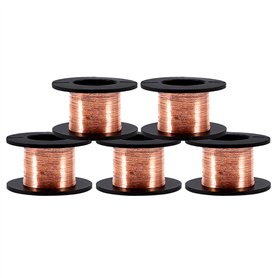 5pcs 0.1mm émaillé Fil d'aimant Fil de cuivre à souder enroulé émaillé Fil de réparation Longueur 15m