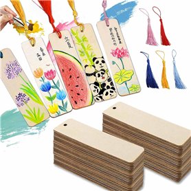 50 Pièces Vierge De Marque Page Bois Avec Gland