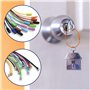 50 Pièces Anneaux Porte Clés en Acier Inoxydable,Attache Porte Clés de Nylon Coloré Boucle de Suspension,Keychain de Câble de 15