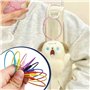 50 Pièces Anneaux Porte Clés en Acier Inoxydable,Attache Porte Clés de Nylon Coloré Boucle de Suspension,Keychain de Câble de 15