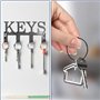50 Pièces Anneaux Porte Clés en Acier Inoxydable,Attache Porte Clés de Nylon Coloré Boucle de Suspension,Keychain de Câble de 15