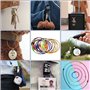 50 Pièces Anneaux Porte Clés en Acier Inoxydable,Attache Porte Clés de Nylon Coloré Boucle de Suspension,Keychain de Câble de 15