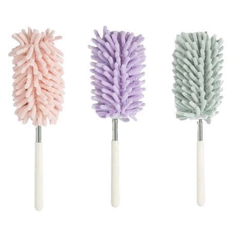 3 Pcs Plumeau Poussière Telescopique，brosse à poussière réglable，pour Nettoyage Ventilateur de Plafond Toile d'Araignées.