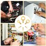 300 Pcs Kit de Bornes Cosses Electrique Bornes à Anneaux en Cuivre Cosse à Sertir Connecteur à Anneaux M3 M4 M5 M6 M8 M9 M10 Con