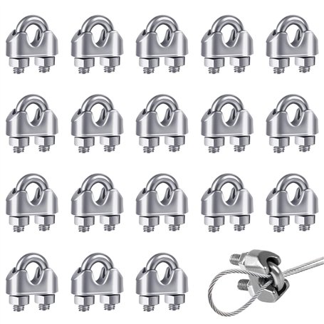 18 Pcs M3 Selle de Pince de Serrage pour Câble U Boulon Clip de Câble Serre-Câbles Étrier en Acier Inoxydable Pince pour Serrage