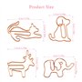 Trombones en Métal 60 Pcs Trombones en Forme d’Animaux 4 Motifs Chien Chat Cerf Éléphant Trombones de Papier Mignons Trombones d