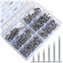 Lot de 220 vis auto-taraudeuses en acier inoxydable avec pointe de perçage