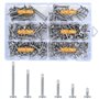 Lot de 220 vis auto-taraudeuses en acier inoxydable avec pointe de perçage, vis à construction rapide, vis cruciformes à tête pl