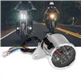 Indicateur de vitesse, jauge de compteur kilométrique 65 mm pour moto à cadran noir avec f e indicatrice compteur moto+compteur 