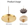 Porte-bâtons d'encens lotus, brûleur Lotus Censer 6 trous, porte encens 3 en 1, brûleur en laiton pour bâtons de 14 cm avec clas