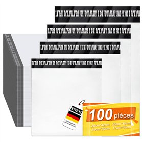 Enveloppe Plastique Expedition 100PCS Emballage Colis Vinted-4 Tailles Différentes-Résiste à l’eau et aux déchirures Colis Vinte