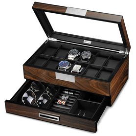 KEXMY Lifomenz Co Boîte à montres en bois avec tiroir de valet