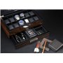 12 emplacements pour montres et accessoires avec fenêtre en verr