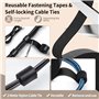 xyuayamz 204 Pièces Kit de Gestion des Câbles, 92 Supports Autocollants de Clips de Câble, 100 Cable Ties, 10 Attache Cable Celc