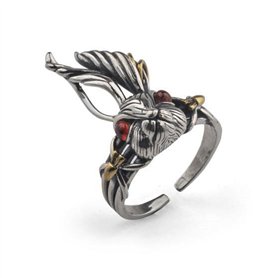Auriselle Bague Homme Réglable Tête de Diable Vintage Viking Rétro Bague Ouverte Pouce Gothique Bijoux Cadeaux pour Homme Garçon