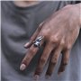 Auriselle Bague Homme Réglable Tête de Diable Vintage Viking Rétro Bague Ouverte Pouce Gothique Bijoux Cadeaux pour Homme Garçon