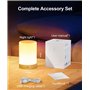 Lampe de Chevet Tactile LED 256 Couleurs, Intensité Variable, Mode Chaud/Froid, Dotée de Veilleuse Adulte Sans Fil & Rechargeabl