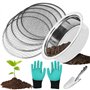 MEYAGOT Tamis De Jardin Rond 25cm Tamis De Jardin en Acier Inoxydable