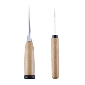 Alène de Couture en Cuir Poinçon avec Manche en Bois Poinçon Bricolage Outils de Perforation à Manche Perforatrice Manche en Boi