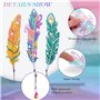 UMILKI Diamond Painting Marque Page, 6pcs Marque Page Peinture Diamant, Marque-Pages Plume Avec Pendentif, Accessoires de Signet