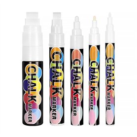 liuchanghe Pack de 5 Feutres Craie Effacable Stylo Blancs Marqueur Craie liquide