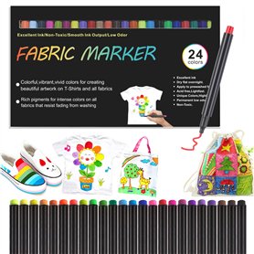 NXPUXP Marqueurs pour tissus textiles 24 couleurs