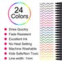 NXPUXP Marqueurs pour tissus textiles 24 couleurs,marqueurs en feutre textile non toxiques,marqueurs permanents,parfaits pour le