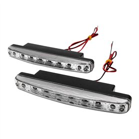 SANWAN Lot de 2 feux de circulation diurnes super lumineux 8 LED Blanc